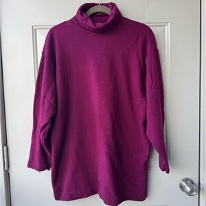 Vtg Esprit Women’s Turtleneck Long Sleeve Sweatshirt Top Sz M Purple 100% Cotton